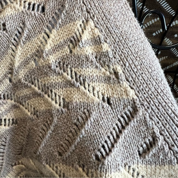 World Market Tan Cream Textured Cardigan Sweater - Picture 2 of 10